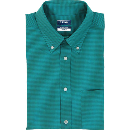 Izod All Over Stretch Button Down Dress Shirt - Pacific