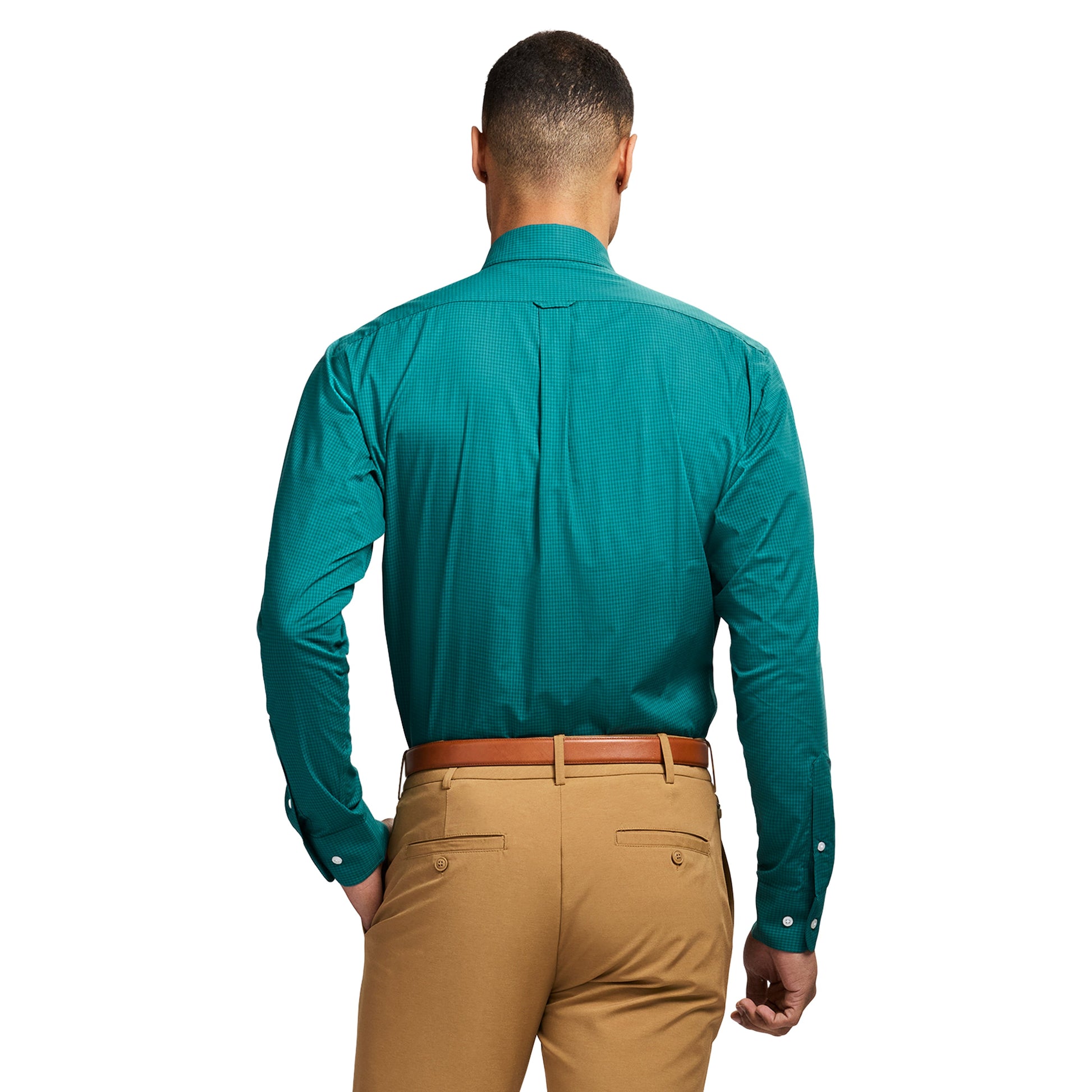 Izod All Over Stretch Button Down Dress Shirt - Pacific