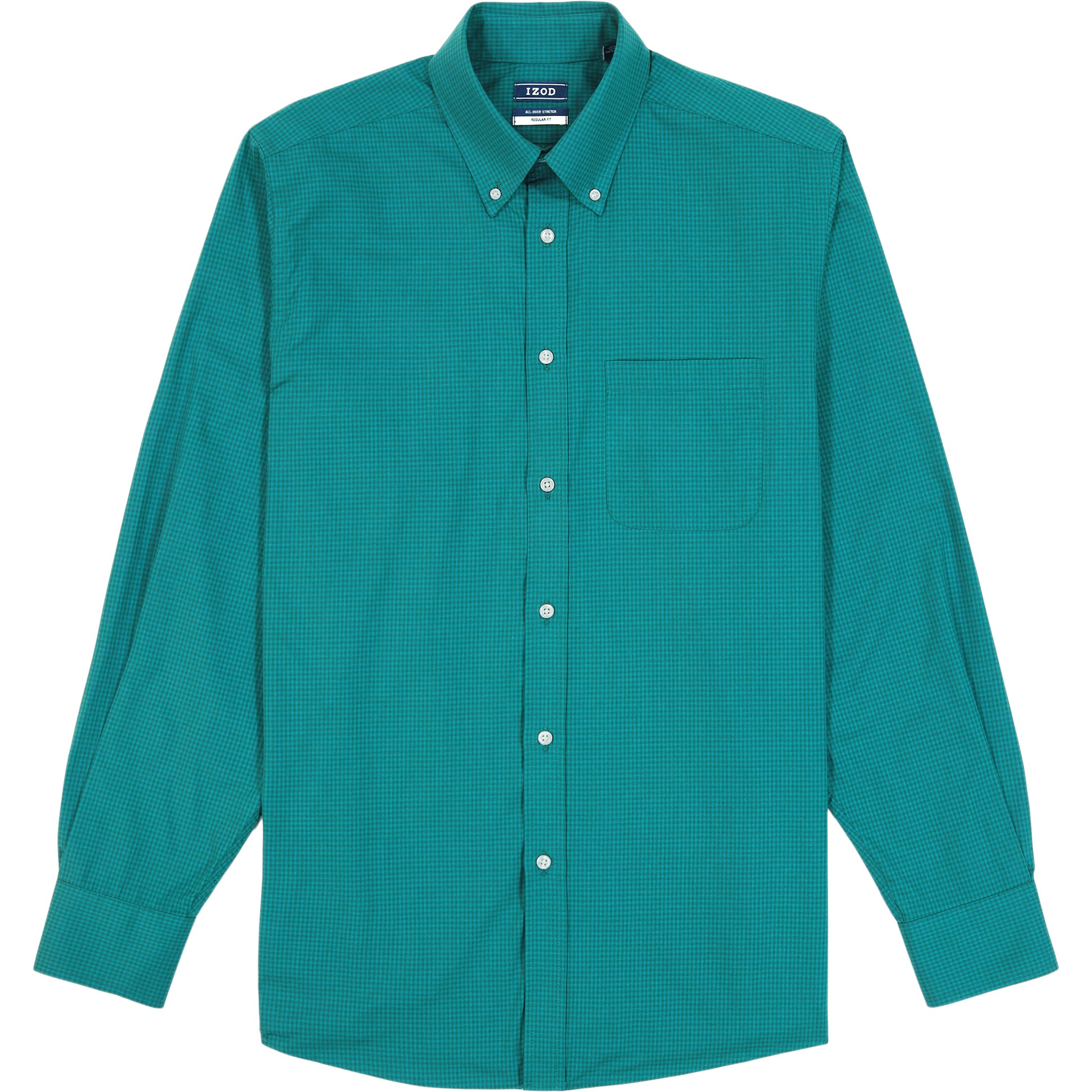 Izod All Over Stretch Button Down Dress Shirt - Pacific