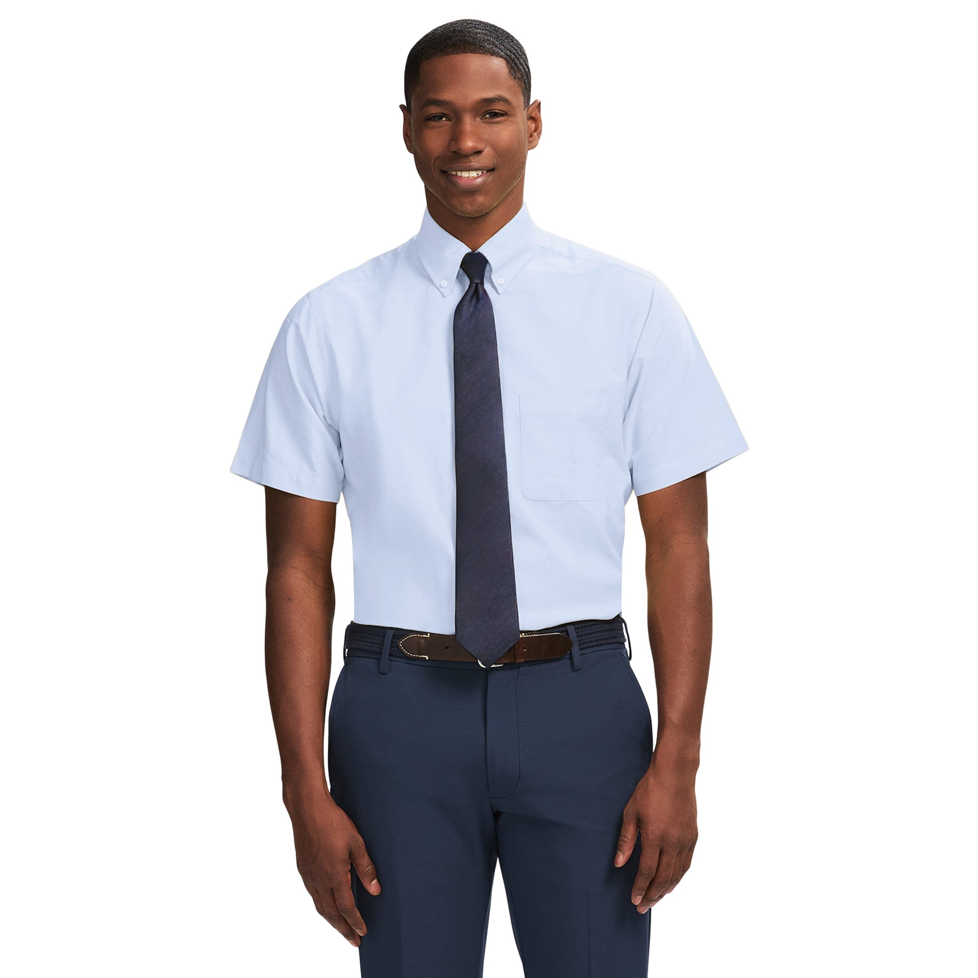 Izod Ss Reg Bd Sld Oxford - Grape Mist