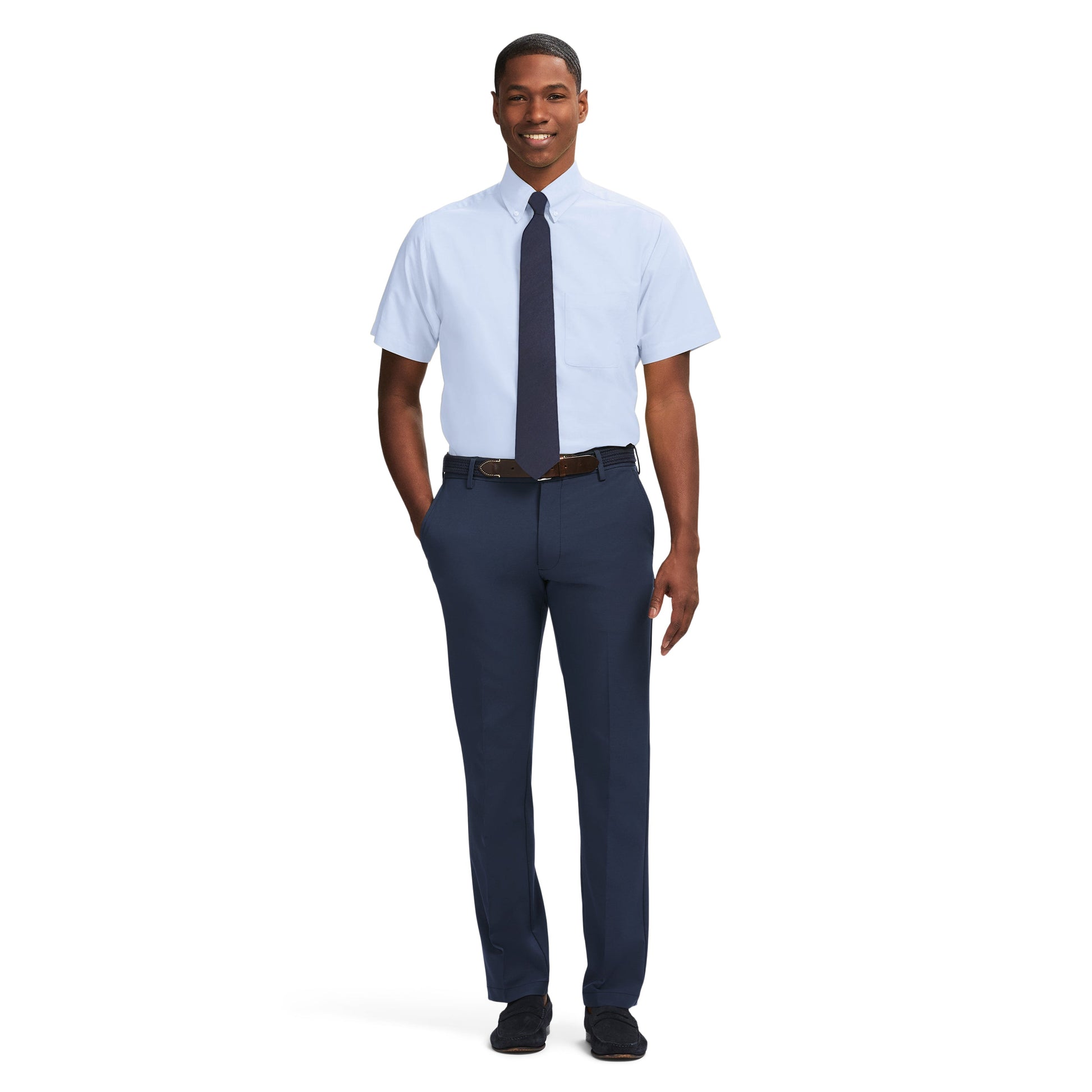 Izod Ss Reg Bd Sld Oxford - Grape Mist