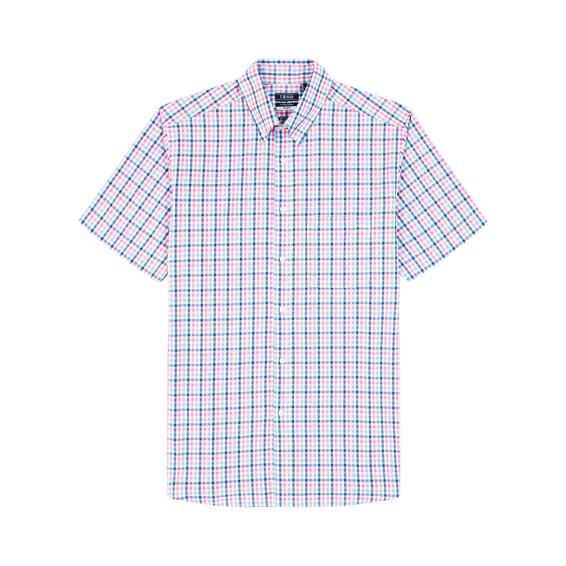 Izod Ss Reg Bd Plaid - Phlox Pink