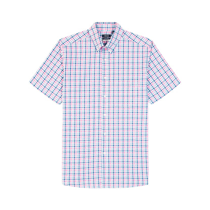 Izod Ss Reg Bd Plaid - Phlox Pink