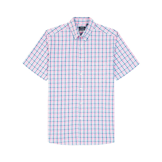 Izod Ss Reg Bd Plaid - Phlox Pink