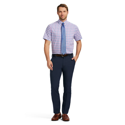 Izod Ss Reg Bd Plaid - Phlox Pink