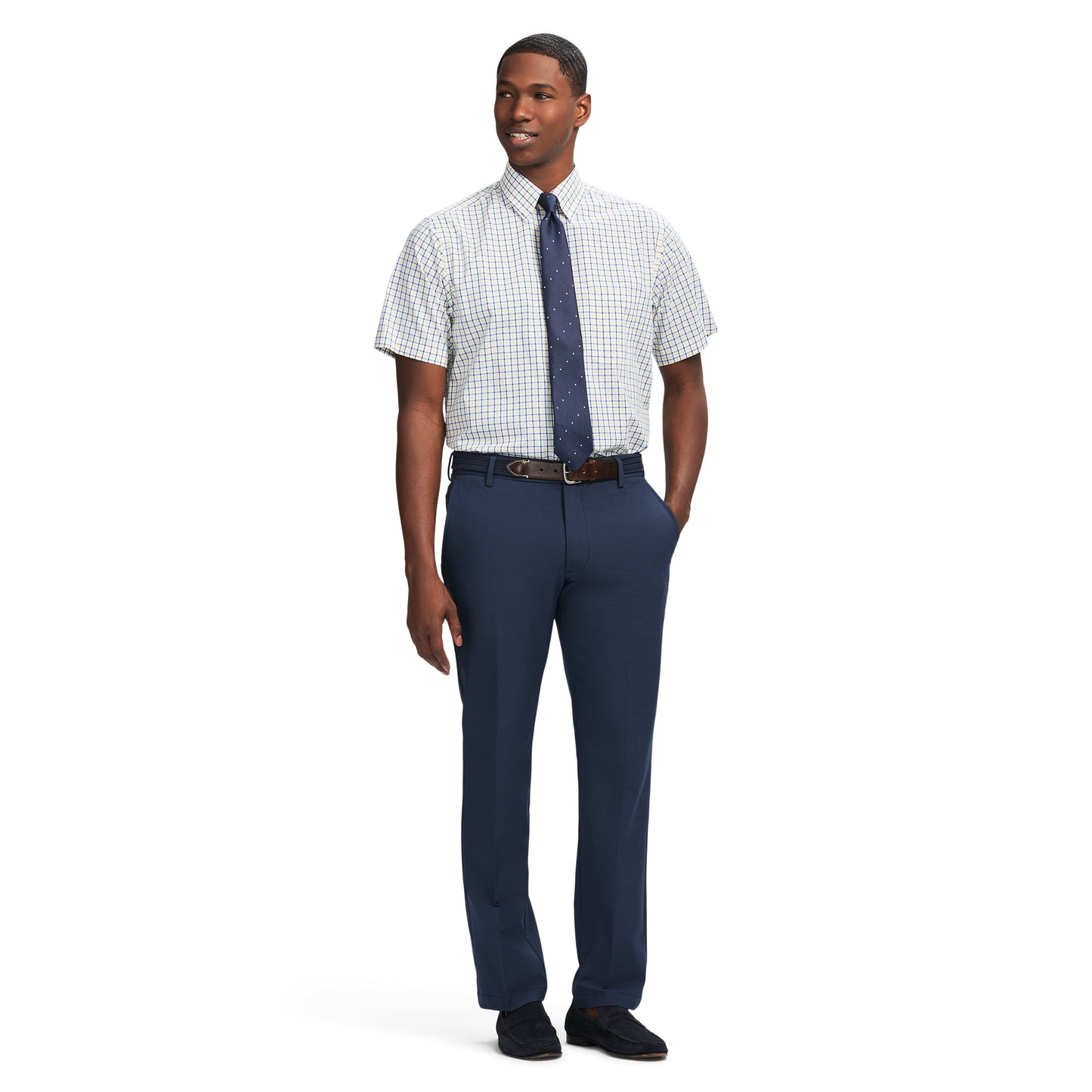 Izod Ss Reg Bd Plaid - Lemon Drop