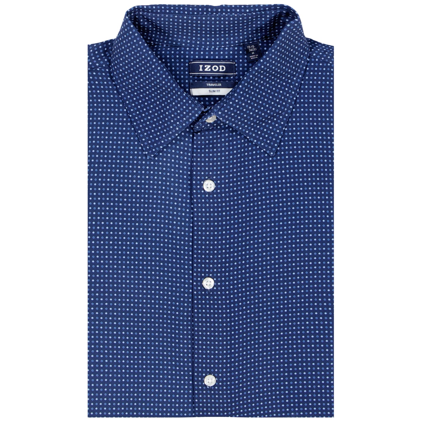 Izod Ls Prt Super Stretch - Th Dark Navy