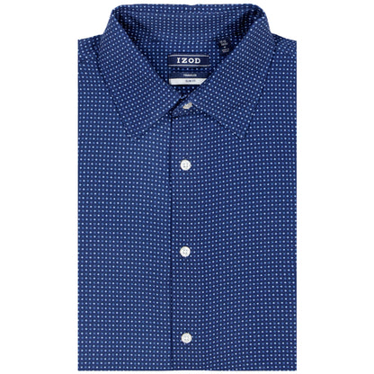 Izod Ls Prt Super Stretch - Th Dark Navy