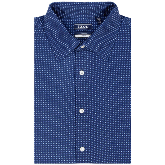 Izod Ls Prt Super Stretch - Th Dark Navy