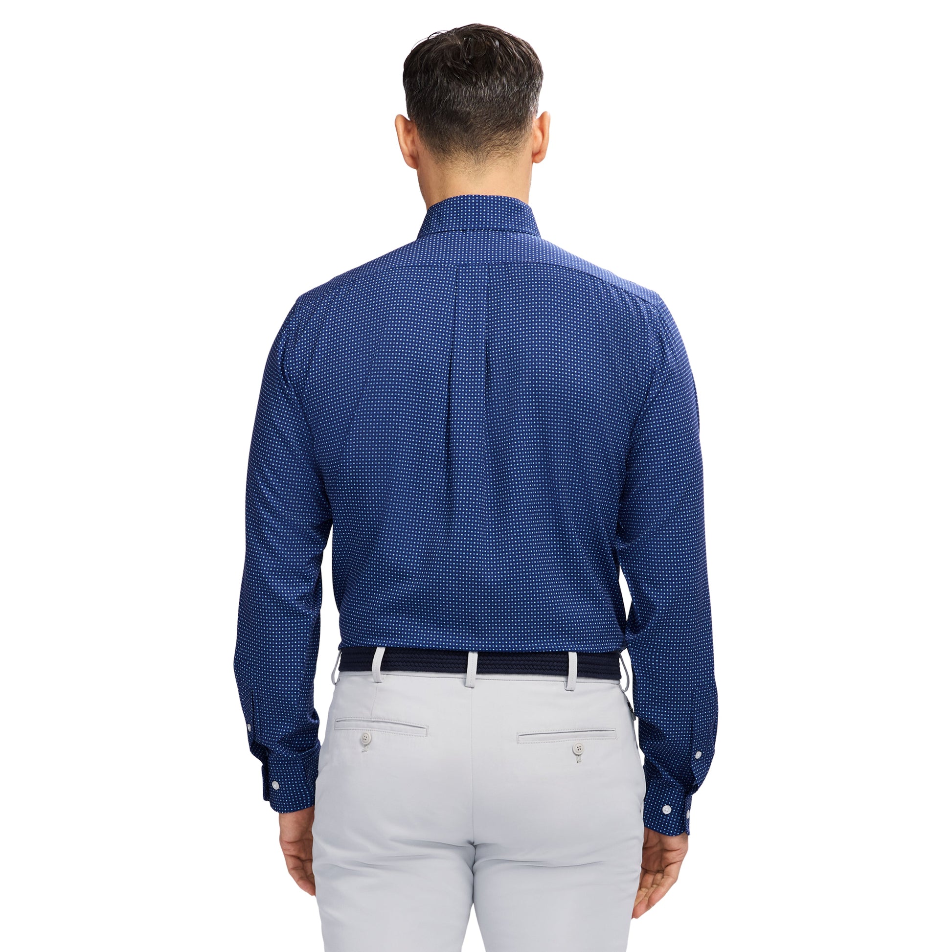 Izod Ls Prt Super Stretch - Th Dark Navy