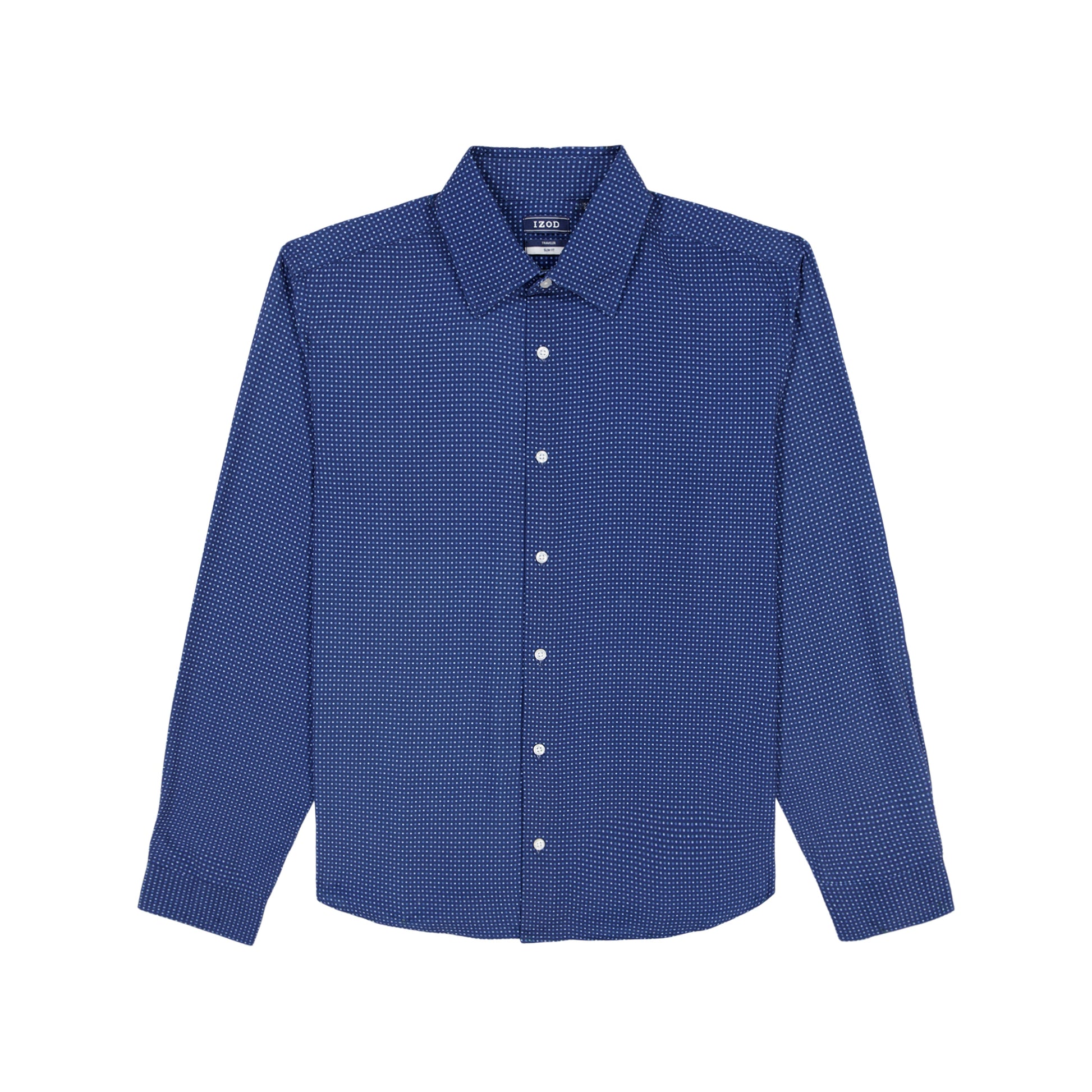 Izod Ls Prt Super Stretch - Th Dark Navy