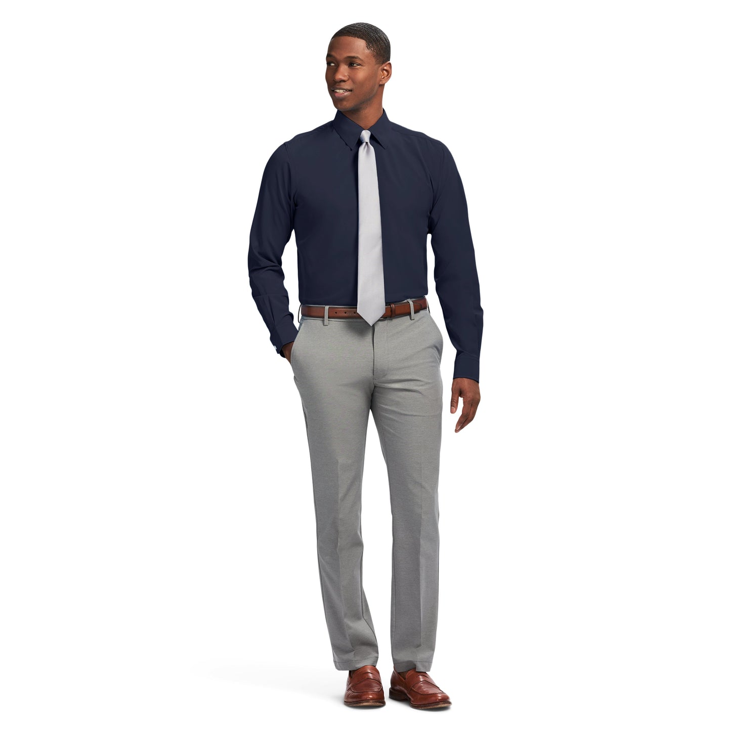 Izod Ls Sld Super Stretch - Navy Blazer
