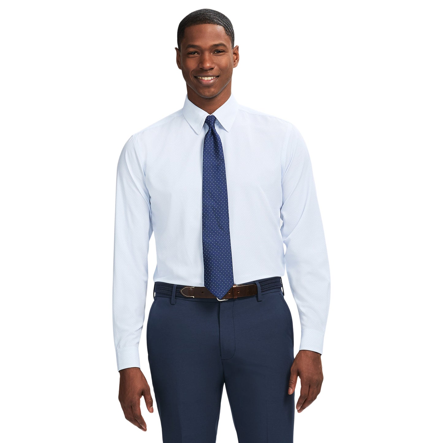 Izod Ls Prt Super Stretch - Th Light Blue