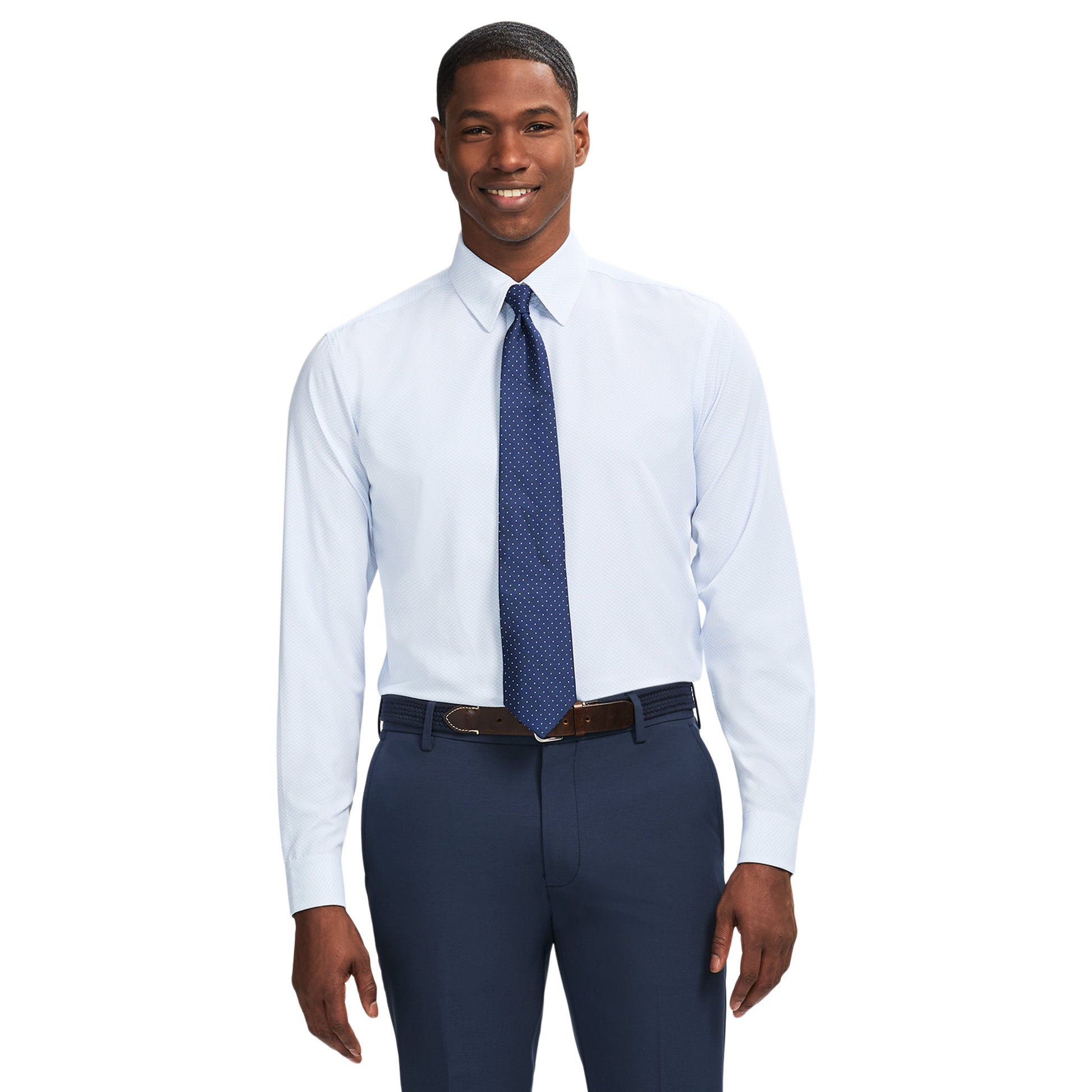 Izod Ls Prt Super Stretch - Th Light Blue