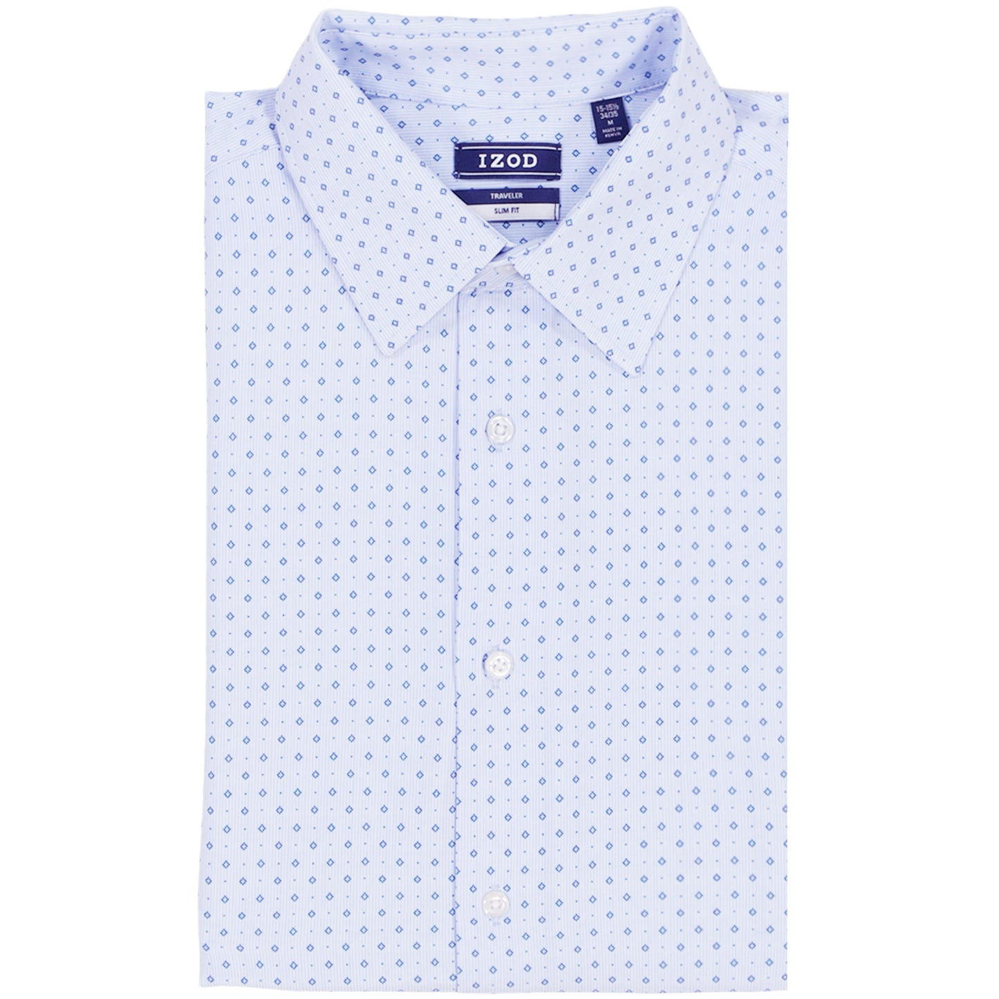 Izod Ls Prt Super Stretch - Th Light Blue