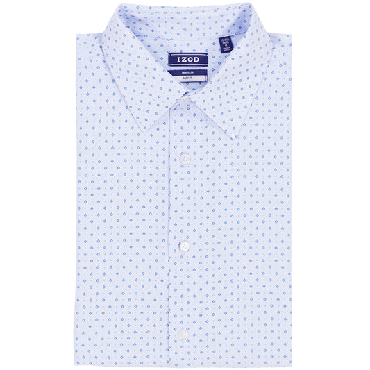 Izod Ls Prt Super Stretch - Th Light Blue