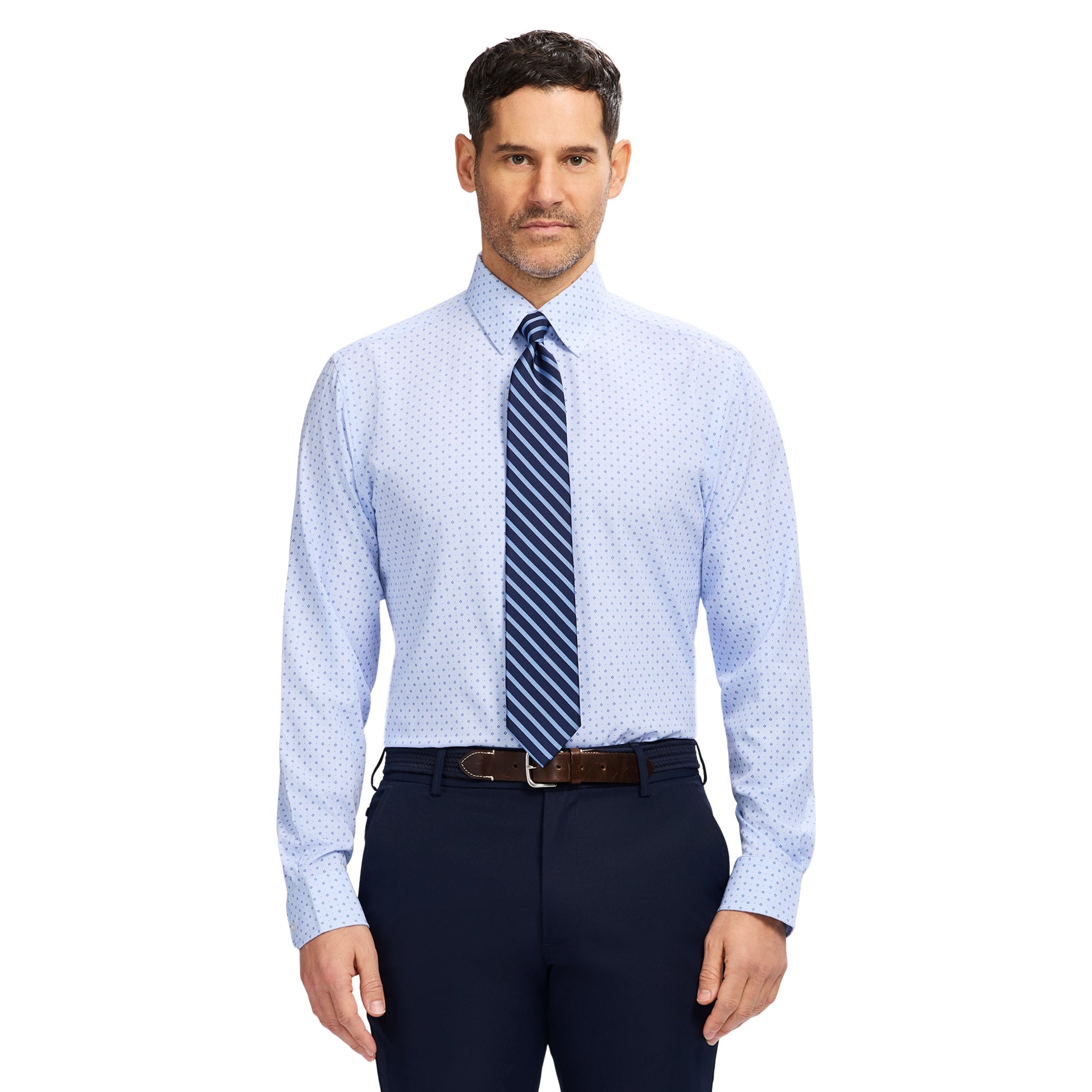 Izod Ls Prt Super Stretch - Th Light Blue