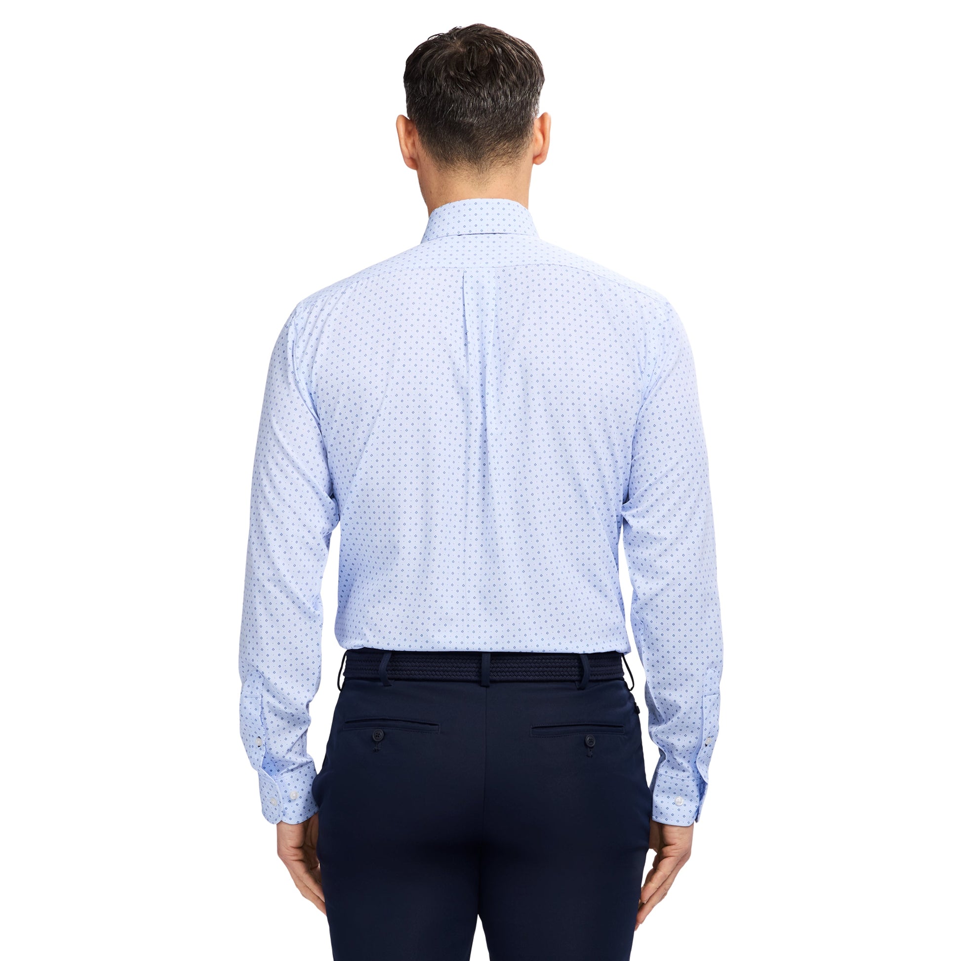 Izod Ls Prt Super Stretch - Th Light Blue