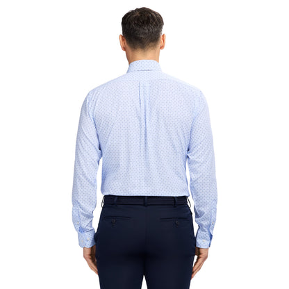 Izod Ls Prt Super Stretch - Th Light Blue