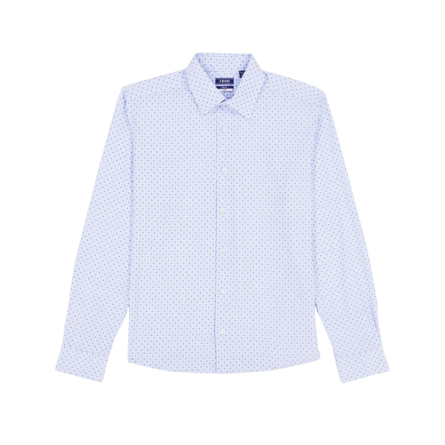 Izod Ls Prt Super Stretch - Th Light Blue