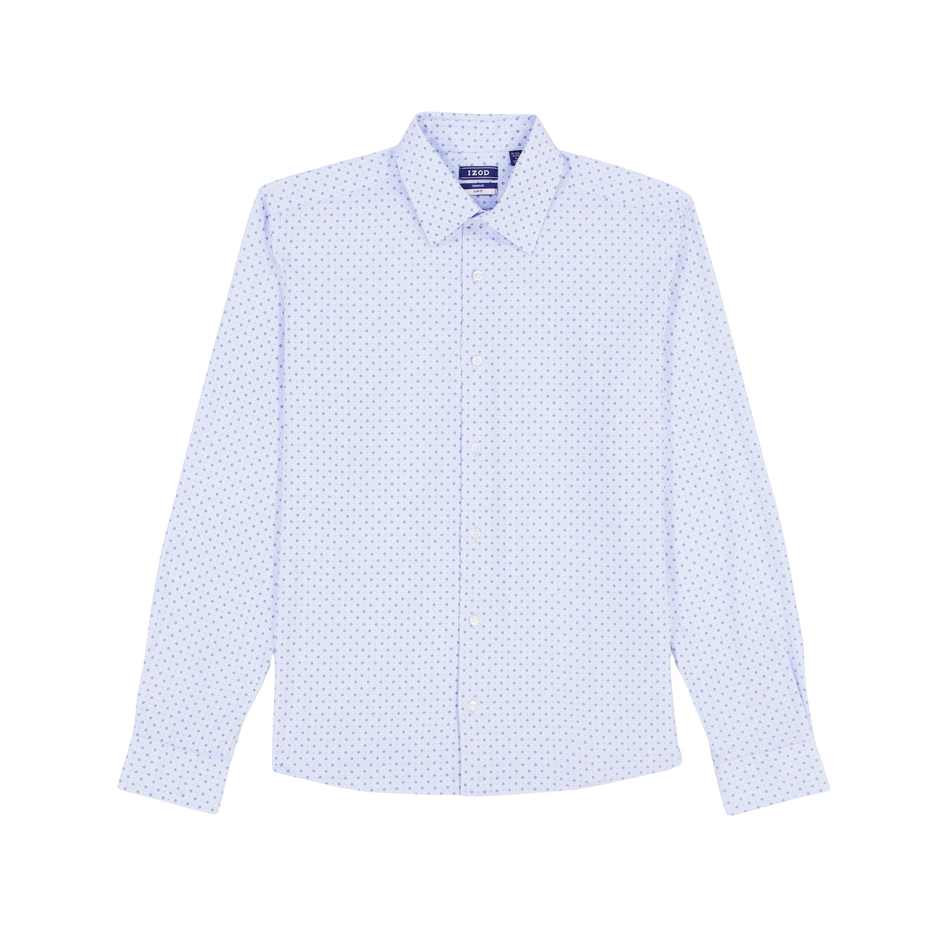 Izod Ls Prt Super Stretch - Th Light Blue