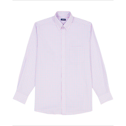 Izod All Over Stretch Plaid Button Down Dress Shirt (Button Down Collar) - Lilac Sachet
