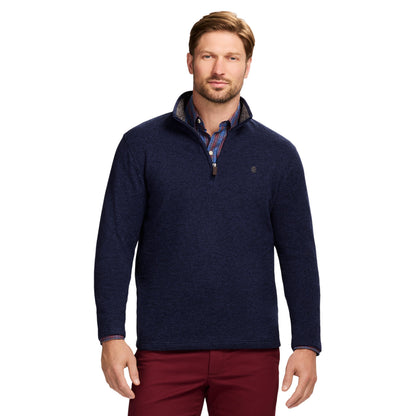 Izod Thermasoft Sweater Fleece Quarter Zip - Navy Blazer