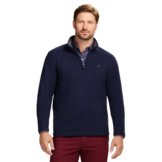 Izod Thermasoft Sweater Fleece Quarter Zip - Navy Blazer