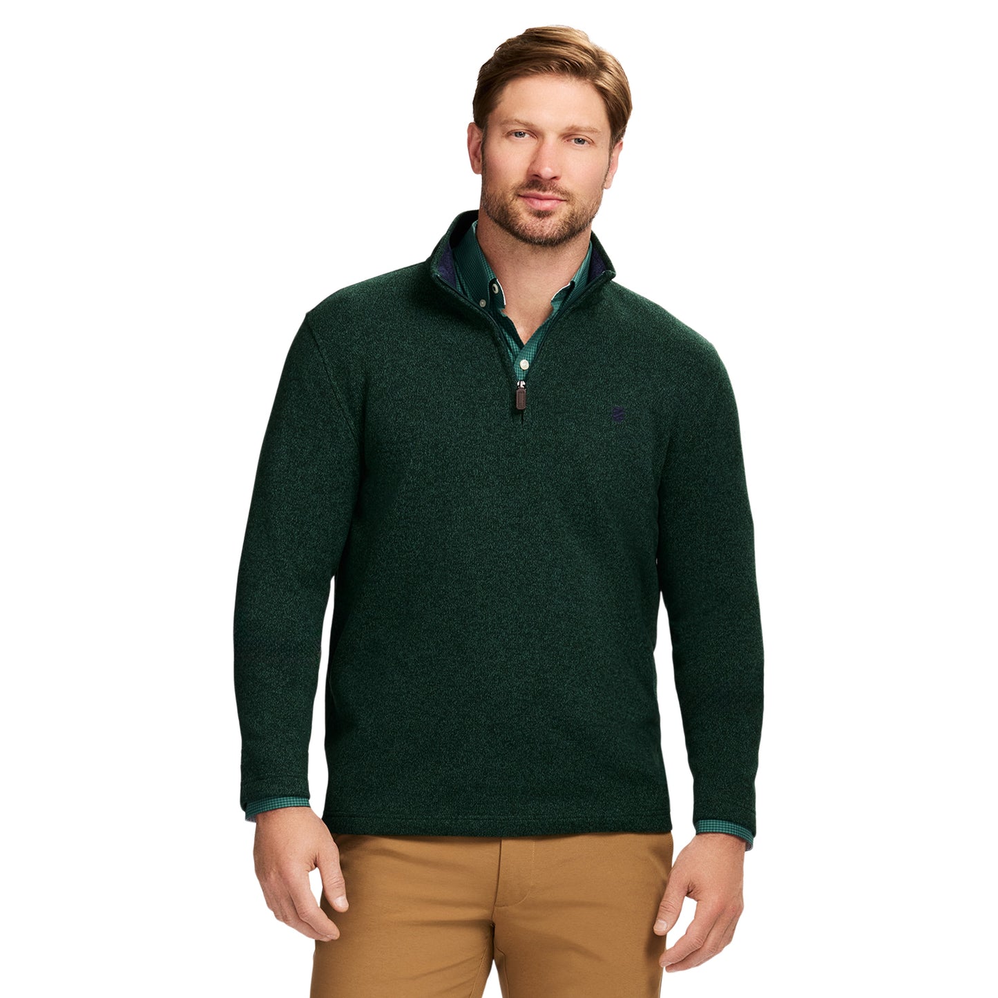 Izod Thermasoft Sweater Fleece Quarter Zip - Rain Forest