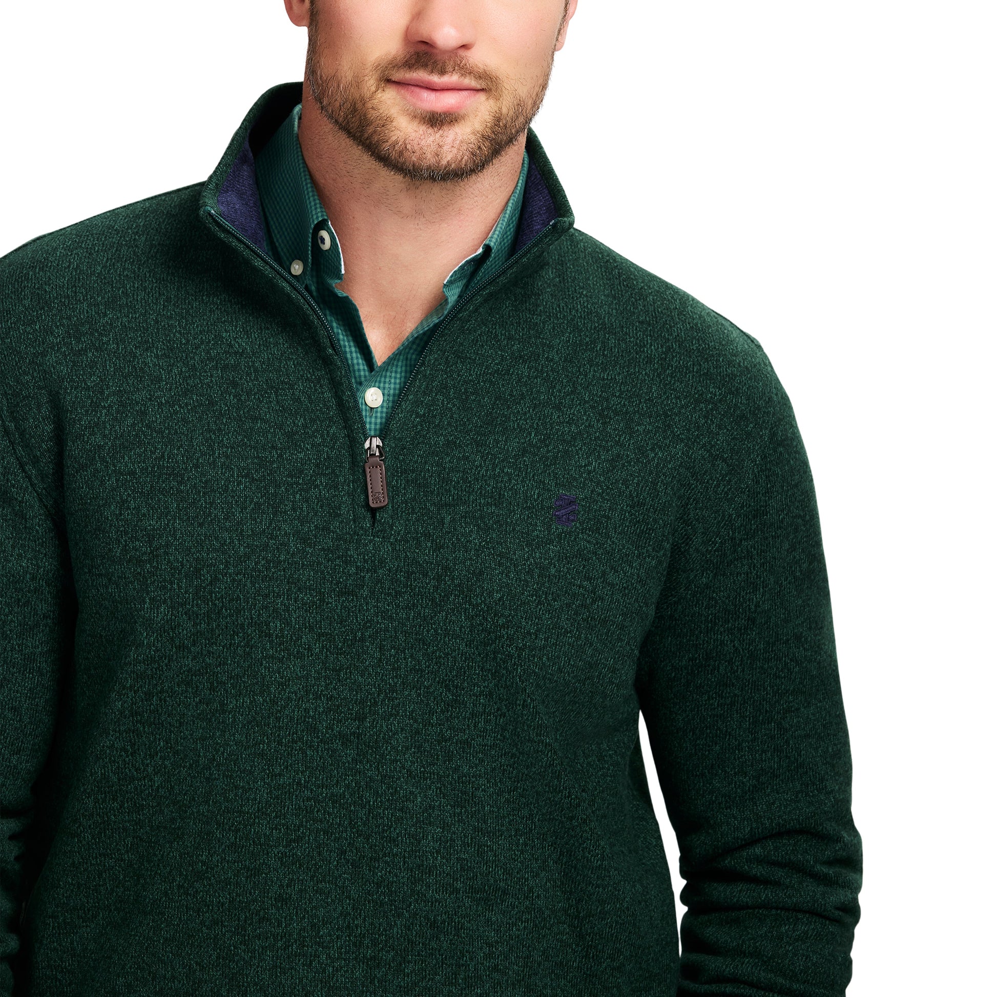 Izod Thermasoft Sweater Fleece Quarter Zip - Rain Forest