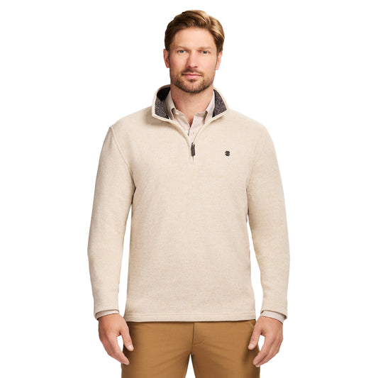 Izod Thermasoft Sweater Fleece Quarter Zip - Rock Hthr