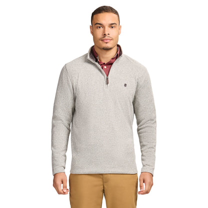 Izod Thermasoft Sweater Fleece Quarter Zip - Lt Grey Hthr