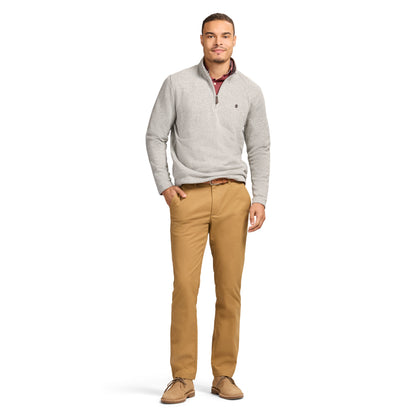 Izod Thermasoft Sweater Fleece Quarter Zip - Lt Grey Hthr