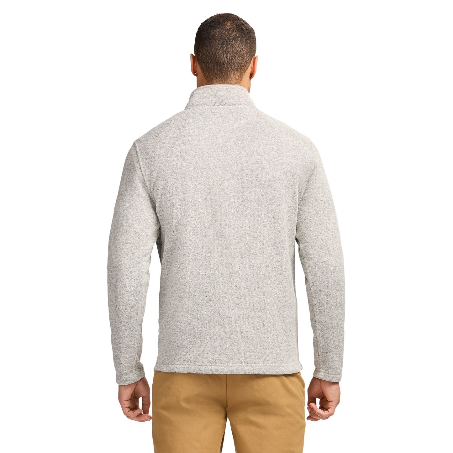 Izod Thermasoft Sweater Fleece Quarter Zip - Lt Grey Hthr