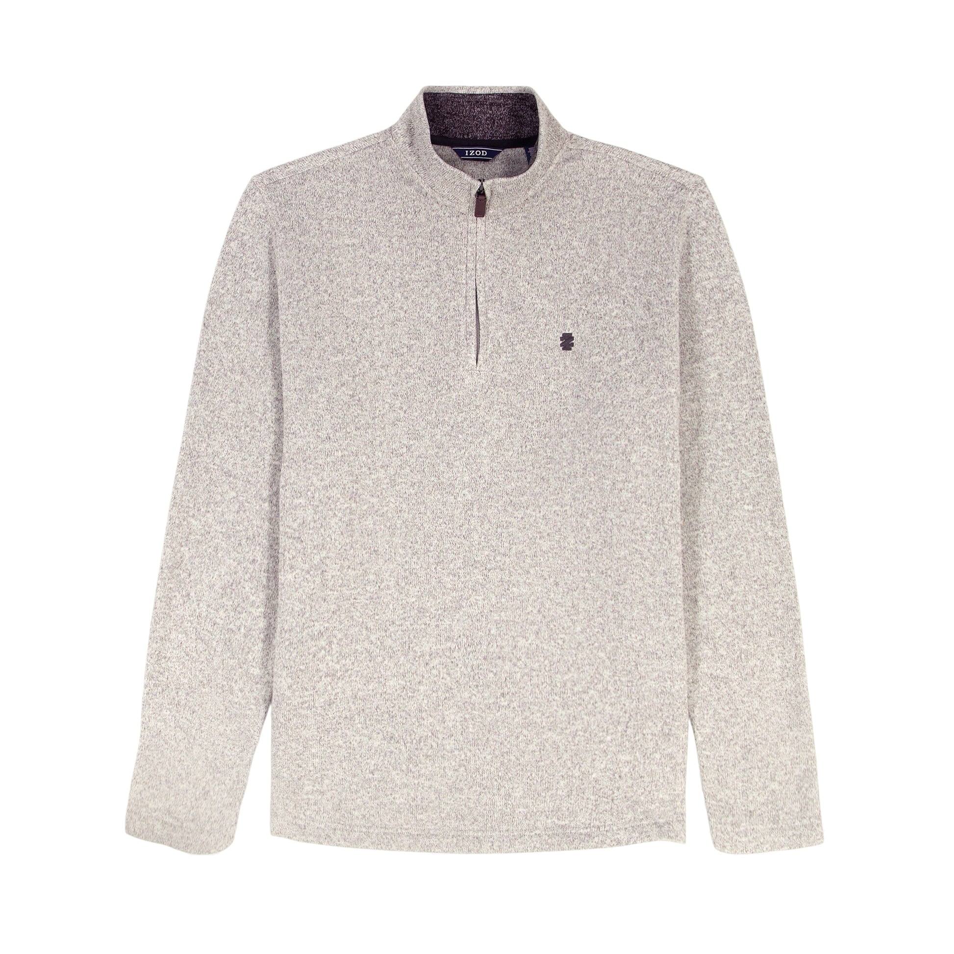 Izod Thermasoft Sweater Fleece Quarter Zip - Lt Grey Hthr