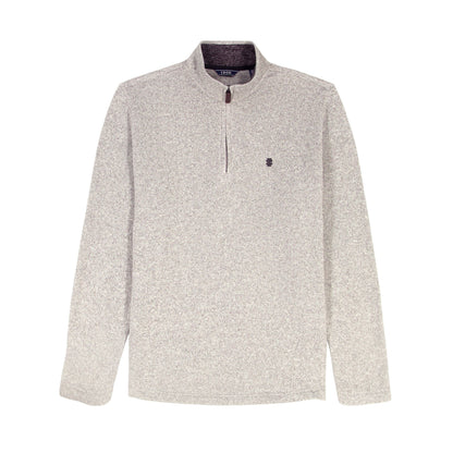 Izod Thermasoft Sweater Fleece Quarter Zip - Lt Grey Hthr