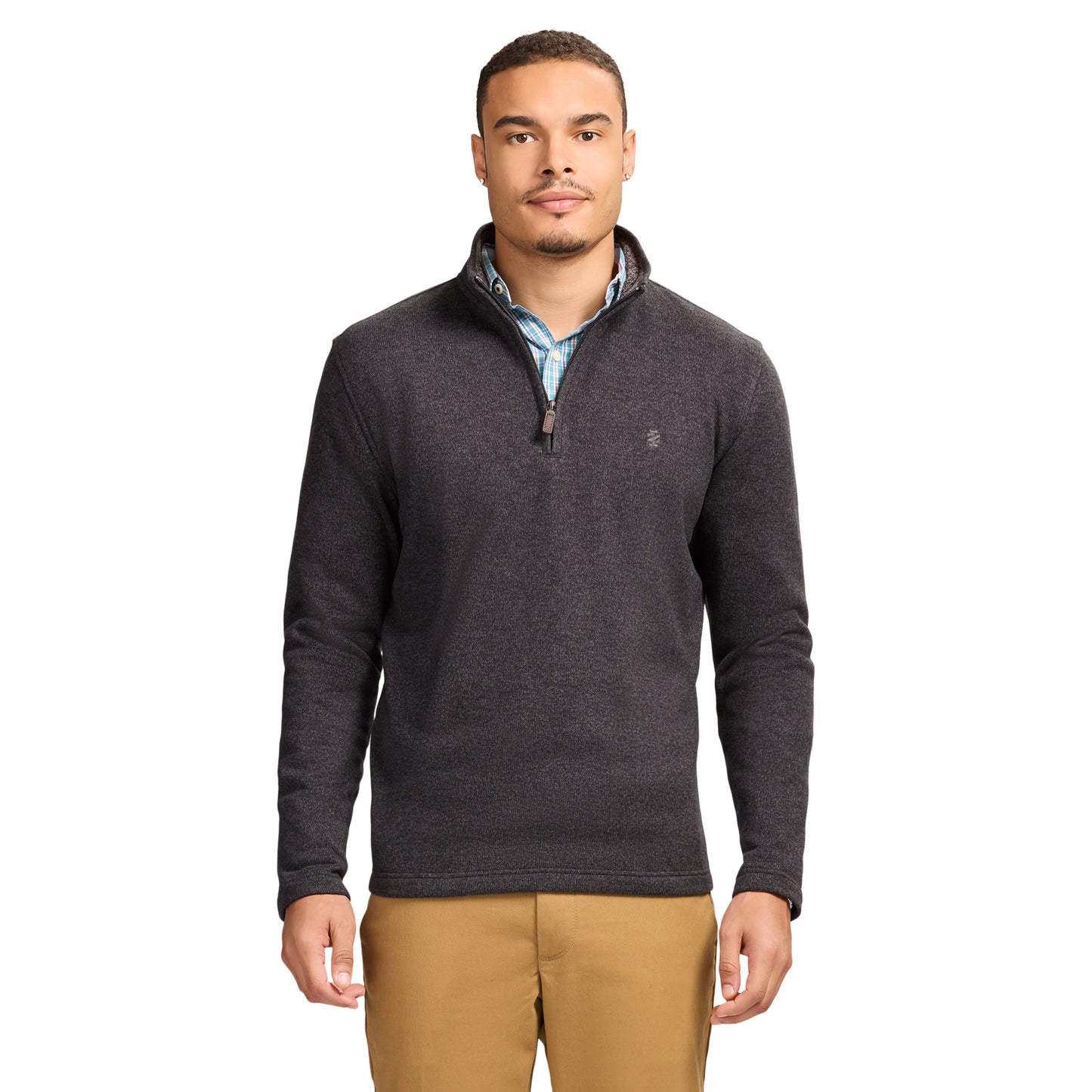 Izod Thermasoft Sweater Fleece Quarter Zip - Black