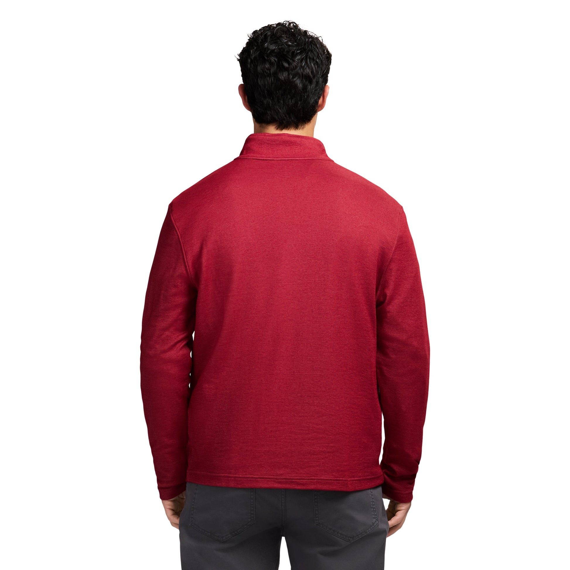 Izod Performance Comfort Striped Quarter Zip - Tomato