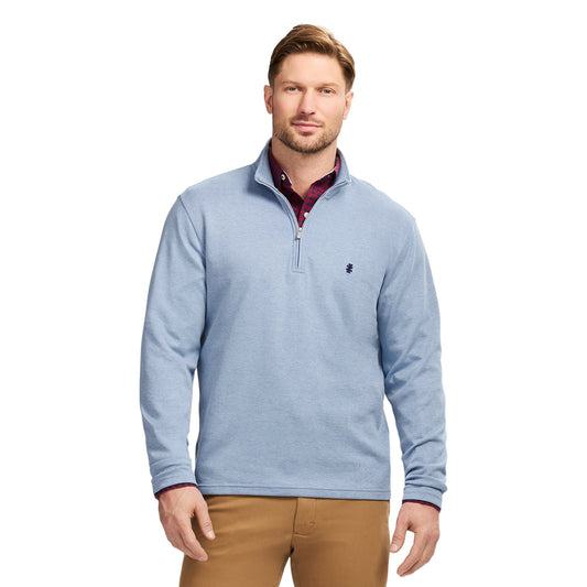 Izod Performance Comfort Striped Quarter Zip - Blue