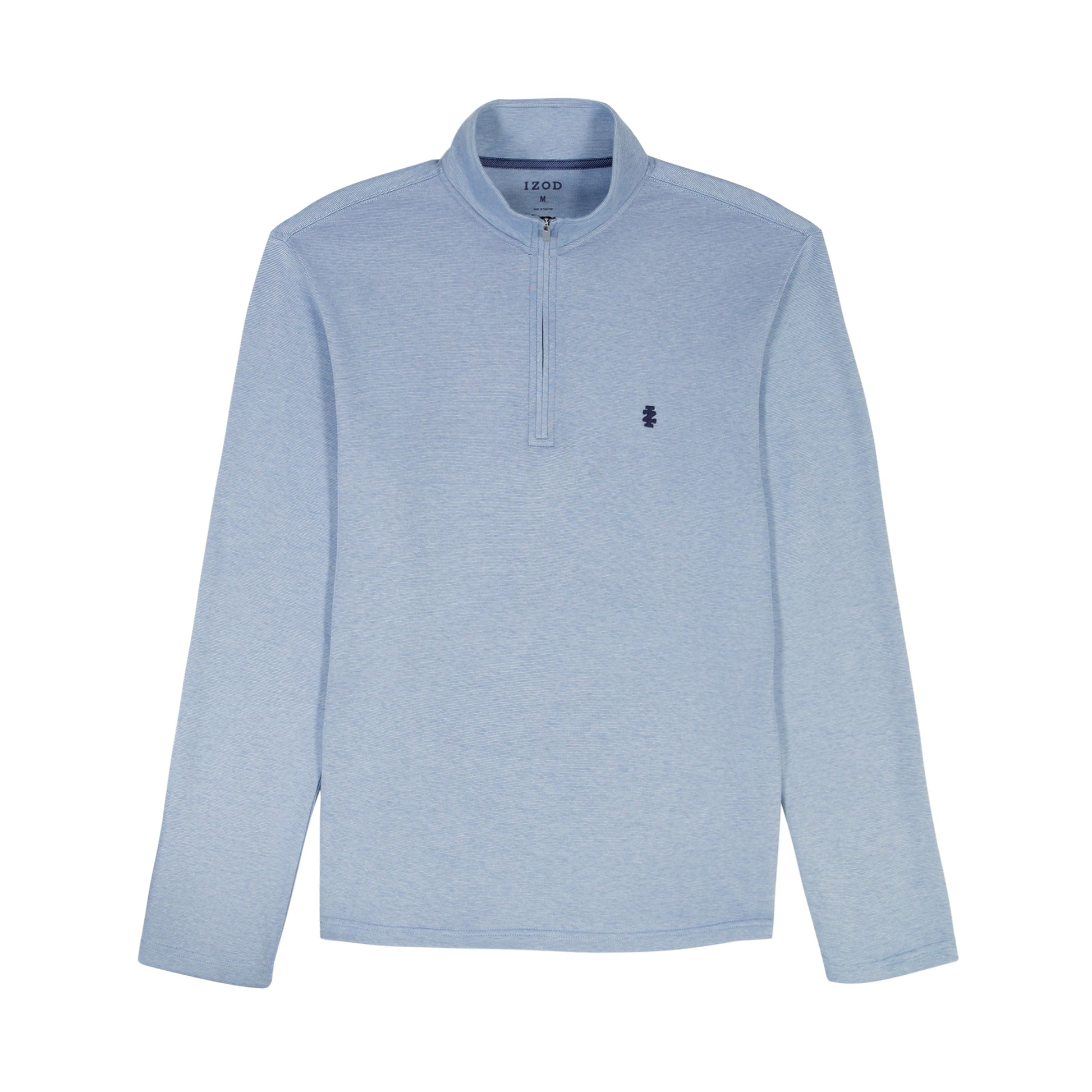 Izod Performance Comfort Striped Quarter Zip - Blue
