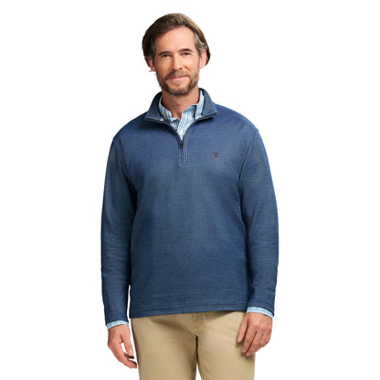 Izod Performance Comfort Striped Quarter Zip - Navy