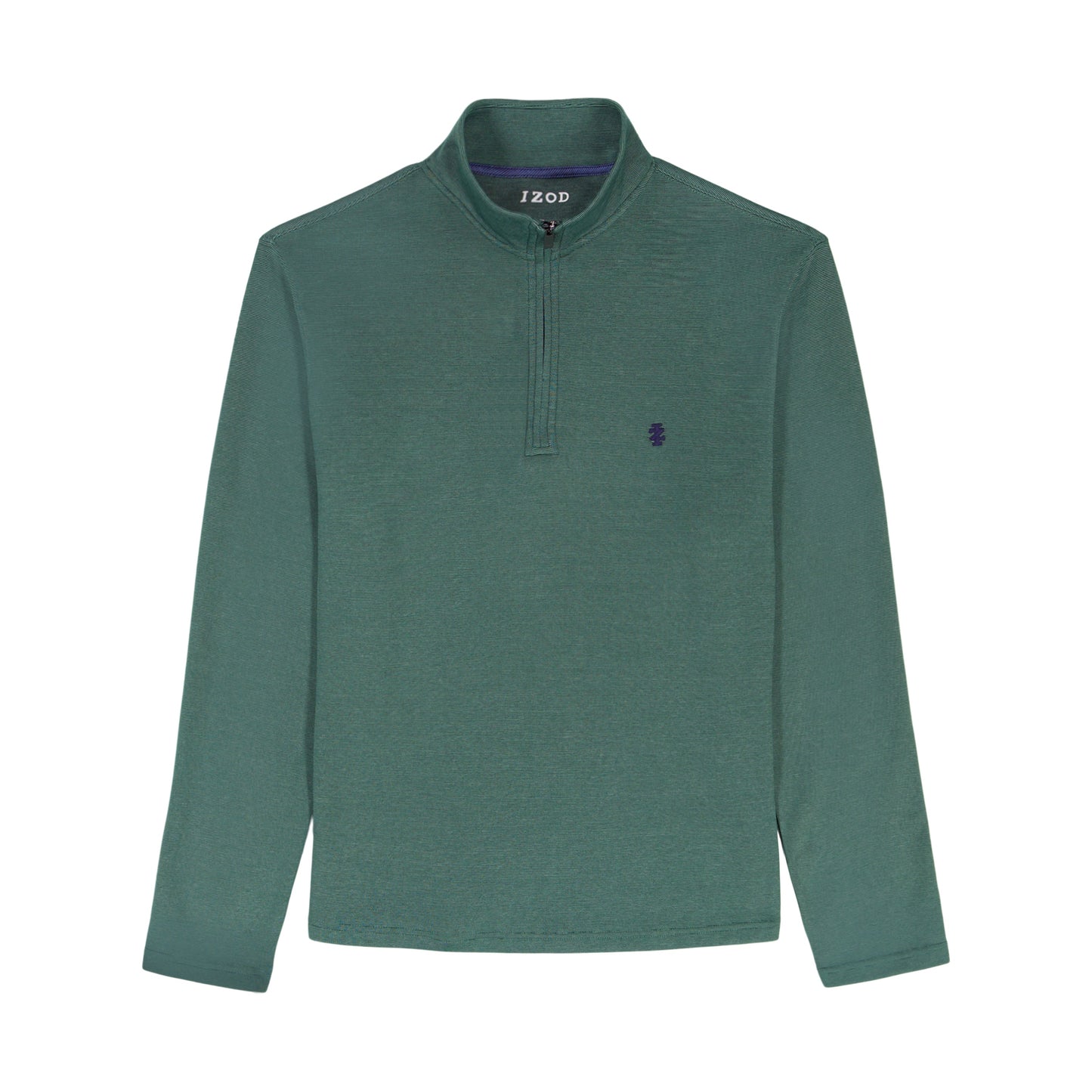 Izod Performance Comfort Striped Quarter Zip - Forest