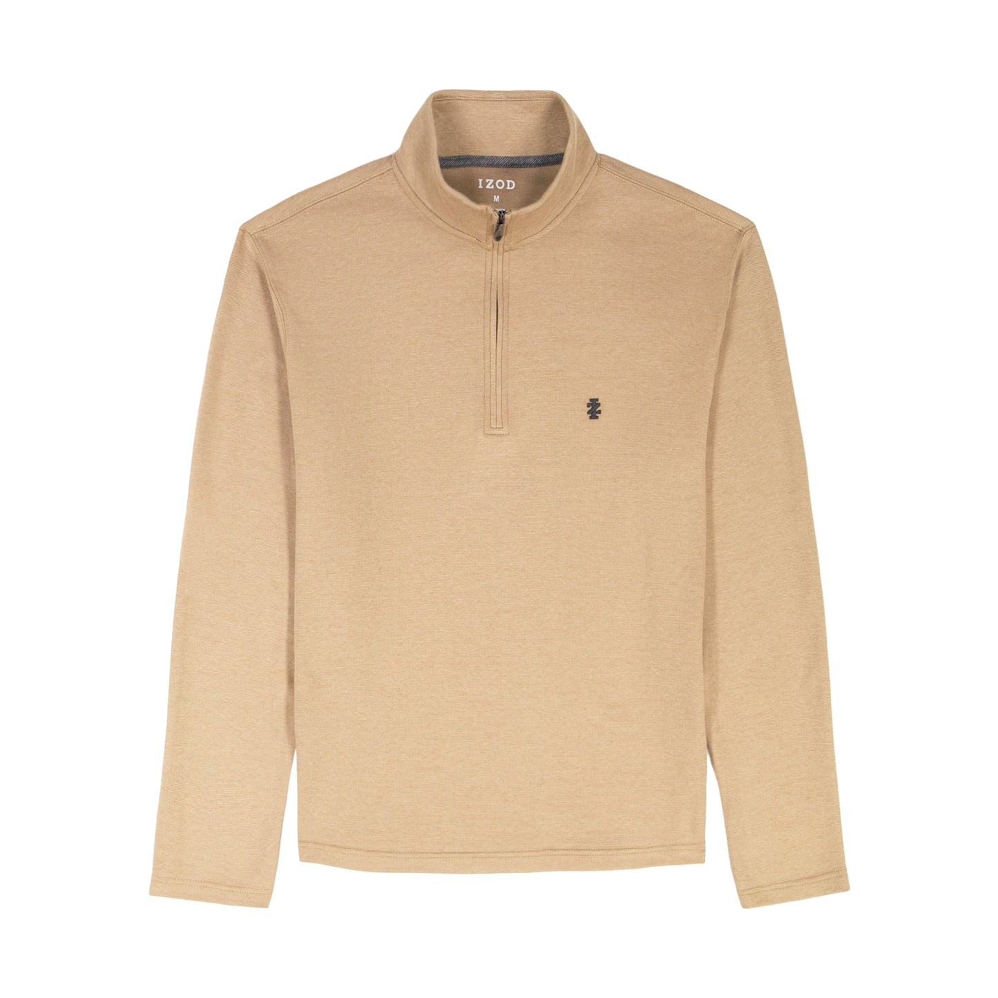 Izod Performance Comfort Striped Quarter Zip - Camel