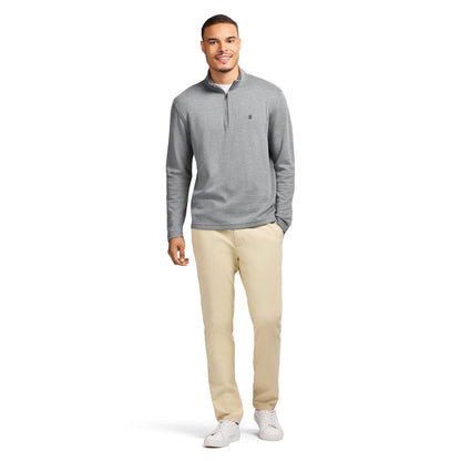 Izod Performance Comfort Striped Quarter Zip - Smoke