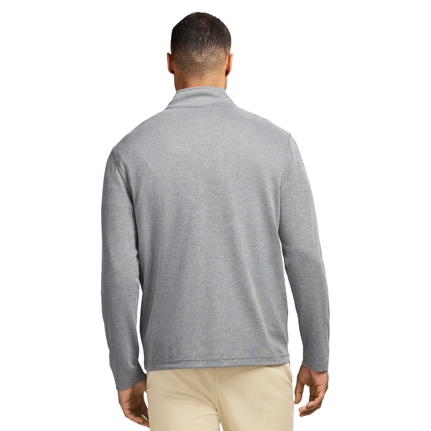 Izod Performance Comfort Striped Quarter Zip - Smoke