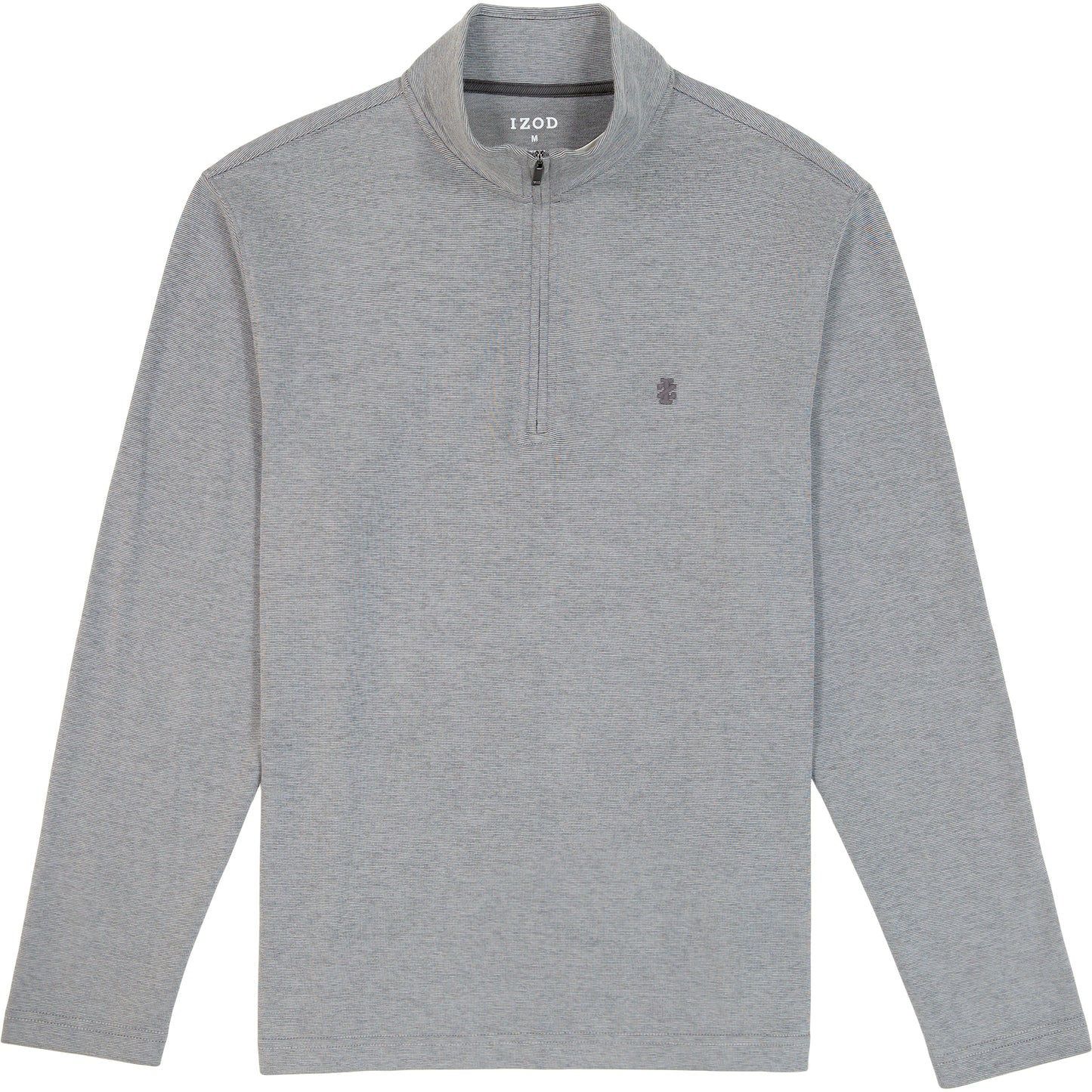 Izod Performance Comfort Striped Quarter Zip - Smoke