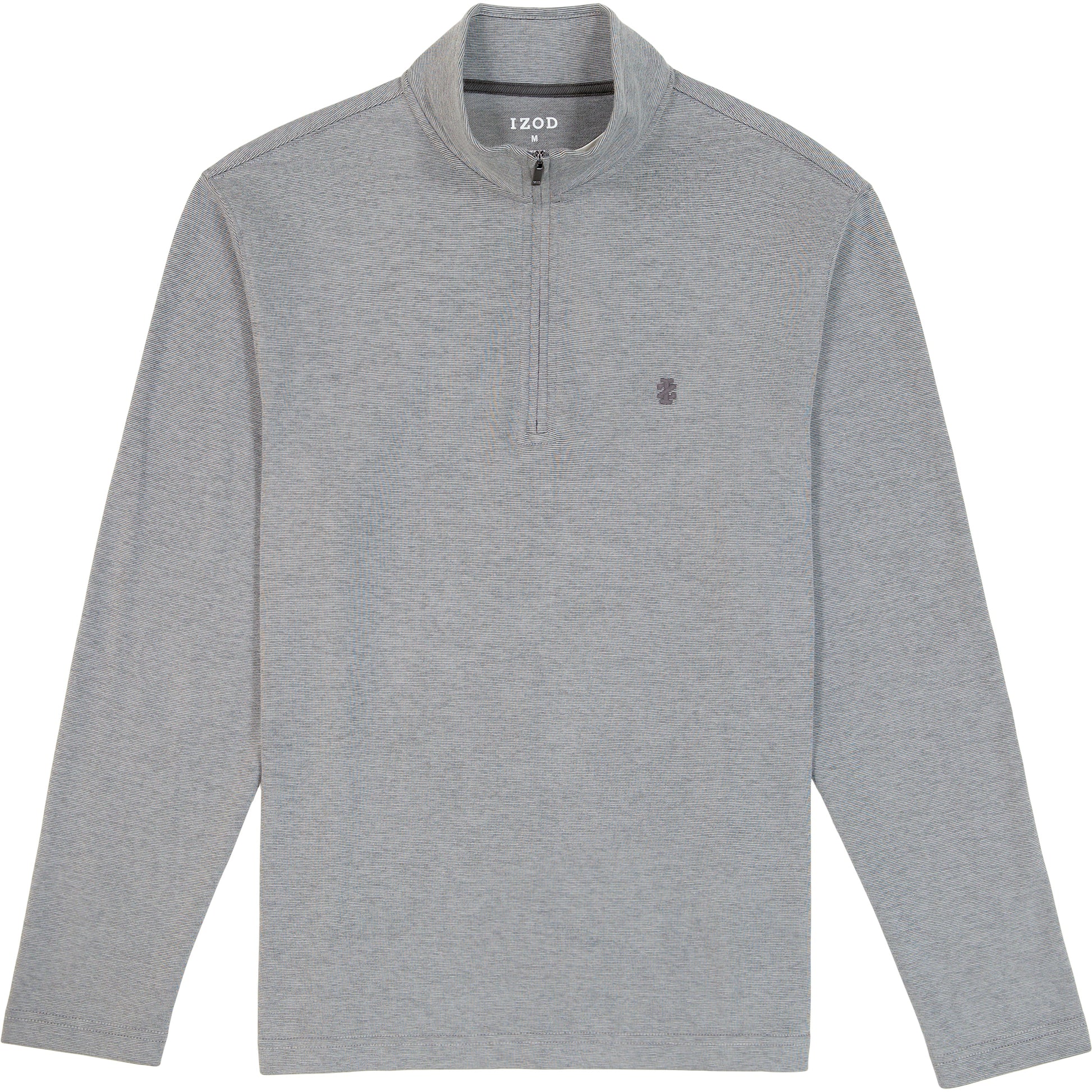 Izod Performance Comfort Striped Quarter Zip - Smoke