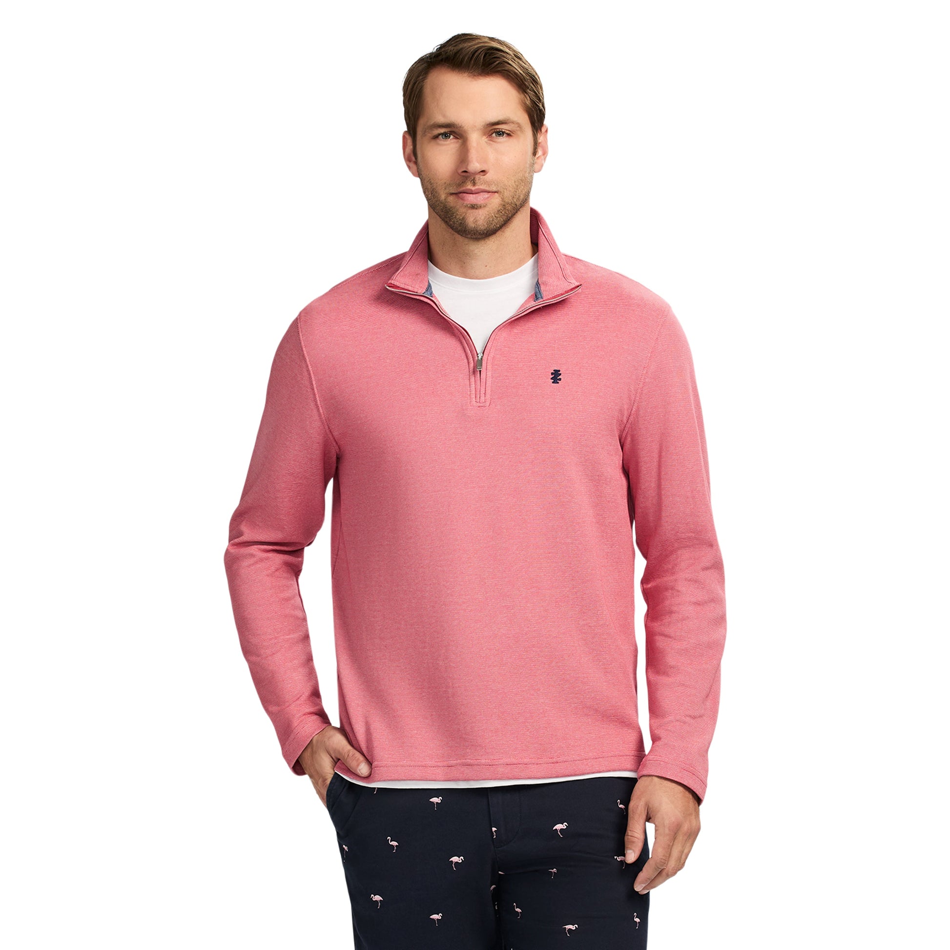 Izod PERFORMANCE COMFORT QUARTER ZIP - HOLLY BERRY