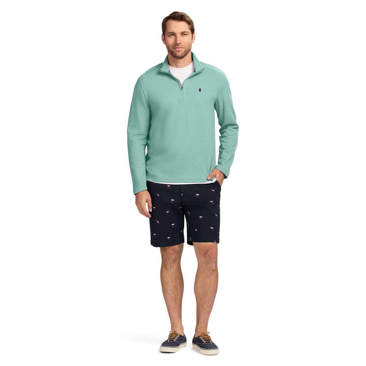 Izod PERFORMANCE COMFORT QUARTER ZIP - BERYL GREEN