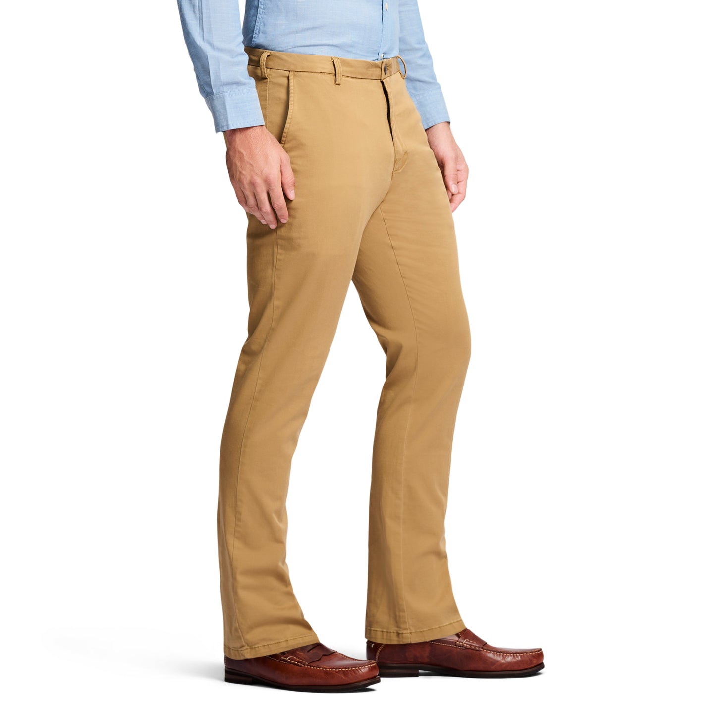 Izod Saltwater Stretch Flat-Front Straight Fit Chino Pant - Cognac